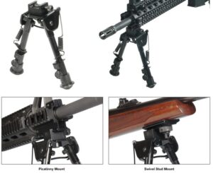 UTG TLBP78 Tactical OP Bipod black 6.1-7.9 in adjustable Picatinny swivel stud