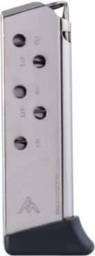 Mec-Gar Handgun Magazine Walther PPK .380 ACP Carbon Steel Tube Nickel 6 rds