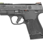 Smith & Wesson M&P Shield Plus Performance Center 9mm pistol with ported slide and fiber optic sights