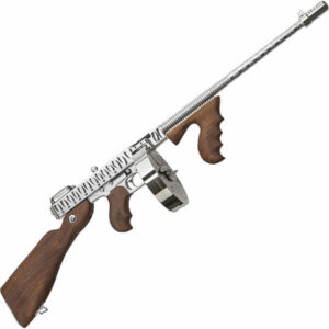 Auto-Ordnance AO 1927A-1 Deluxe .45 ACP chrome tiger-stripe semi-auto rifle with walnut stock