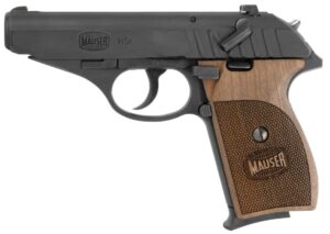 BLG MAUSER HSr .22 LR HV semi-auto pistol with walnut wood grips and 10-round magazine