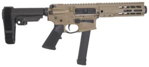 Brigade BM-9 9mm 8.5-inch FDE AR pistol with SBA3 brace and M-LOK handguard