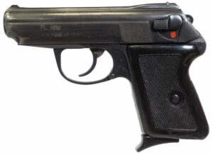 Century Arms CENT FB P-64 9x18mm 3.3in blued pistol with black grips and two magazines