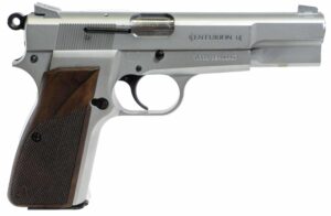 Century Arms Centurion 14 9mm chrome pistol side view