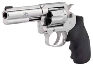 Colt Cobra .38 Special +P 4-inch Stainless Revolver with Hogue rubber grip, 6-round cylinder
