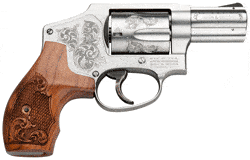 Smith & Wesson Model 640 150784 stainless engraved .357 Magnum 5-shot revolver with wood grips