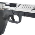Ruger RXM 9mm 4in pistol with white camo slide and grey polymer frame