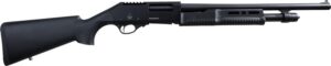 AKKAR 612 Homestead 12 Gauge pump-action shotgun with 18.5 inch barrel and black polymer tactical stock