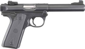 Ruger Mark IV 22/45 .22 LR 5.5 inch blued bull barrel pistol with checkered grips