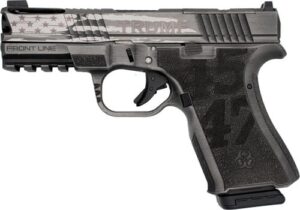 Black Rain Ordnance Frontline 9 Trump Custom 4-inch 9mm pistol grey with fiber-optic sights