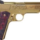 Iver Johnson Noble Eagle EX G2 1911 .45 ACP 5 inch polished gold PVD with exotic wood grips
