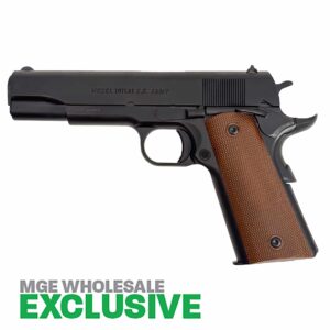 GForce Arms GF 1911 A1 US ARMY .45 ACP 5 inch black nitride pistol with brown grips