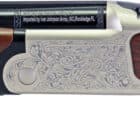 Iver Johnson IJ600 28ga over/under shotgun with silver engraved receiver and walnut stock