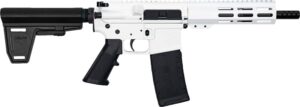Great Lakes GL15223PBWHT .223 Wylde 7.5 inch braced pistol white Cerakote 30rd