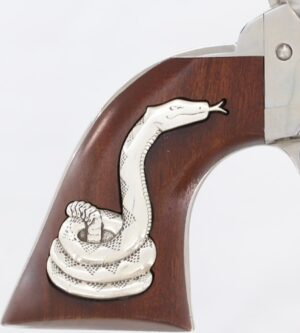 Cimarron Frontier Silver Snake .357 Magnum revolver, 4.75 inch barrel, nickel finish, wood grips