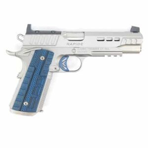 Kimber Rapide Ice 1911 .45 ACP pistol silver slide blue black G10 grips