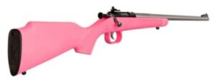 Keystone Crickett 22 LR youth single-shot rifle stainless finish pink synthetic stock