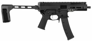 NEMO Mongoose 9mm 5.8-inch pistol-caliber carbine with SB Tactical FS1913 brace in black