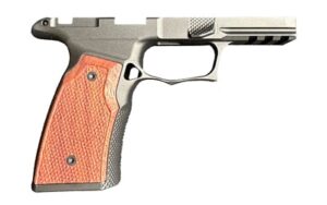 Sharps Bros P365 X-Macro grip module, 7075-T6 aluminum with Brazilian cherry panels and black anodize