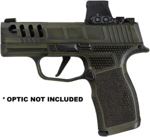 Sig Sauer P365X Battlewear Coast Tactical in distressed OD Green and FDE Cerakote