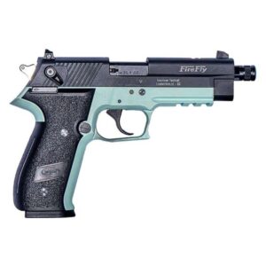 ATI GSG Firefly .22 LR pistol with mint green frame and 4.9 inch threaded barrel