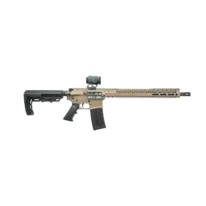 Black Rain Ordnance BRO Spec 15 5.56 rifle with ZeroTech Trace red dot in coyote finish