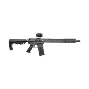 Black Rain Ordnance BRO Spec 15 5.56mm rifle with ZeroTech Trace TRRD125 red dot, 16-inch barrel, cobalt finish.