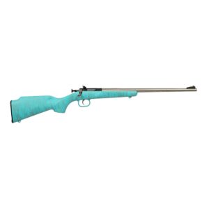 Davey Crickett Crickett G2 .22 LR 16.12 inch stainless barrel teal synthetic stock with gold webbing