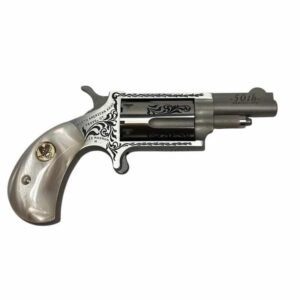 North American Arms Mini-Rev 50th Anniversary stainless .22 WMR mini-revolver with white pearl grip