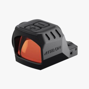 Athlon Midas Burst Red Dot Sight 3 MOA in black shown mounted, top control buttons visible