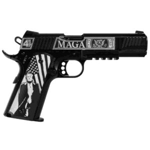 Walther Hammerli H1 'Trump Fight' .22 LR pistol side view, 5 inch barrel, black frame