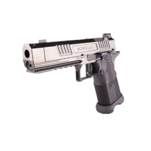 Alpha Foxtrot AF1911 Romulus RMSC Comp 9mm handgun with 4.25 inch threaded barrel and polished DLC finish