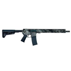 Shark Coast Topography AR 5.56 NATO 16 in black Cerakote topography finish