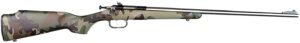 Crickett KSA2171 single-shot .22 rifle with M81 woodland camo synthetic stock and stainless barrel