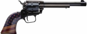 Heritage Rough Rider RR22B6GOLDUSA .22 LR revolver with blued finish and Gold USA flag grips