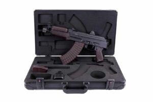 Arsenal SAM7K-56P 7.62x39 AK pistol with plum furniture and included magazines in hard case