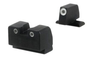 AmeriGlo SG181 Optic Compatible Sight for Sig Sauer  Tall Suppressor Green Tritium White Outline Front Sight-Green Tritium White Outline Rear Sight