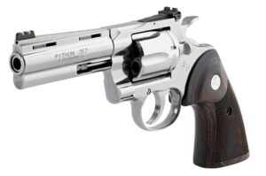 Colt Target Python 4.25 in stainless revolver with walnut target grips and green fiber optic front sight