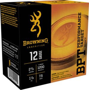 Browning Ammo B193621227 BPT Performance Target Heavy 12Gauge 2.75" 1 1/8oz 7.5Shot 25 Per Box/10 Case