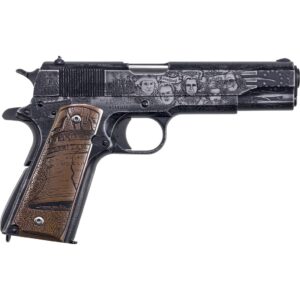 Auto-Ordnance 1911 Revolution 45 ACP 5 inch Cerakote blue with Betsy Ross engraved copper grips