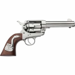 Pietta 1873 Wild West Revolver .45 Long Colt 4.75in Nickel with walnut snake grip