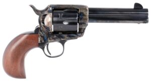 Taylors and Company 1873 Cattleman revolver with 4.75 inch blued barrel and birdshead walnut grip