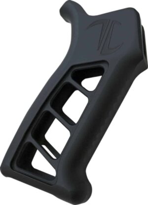Timber Creek Enforcer AR pistol grip in black Cerakote, aluminum skeletonized design