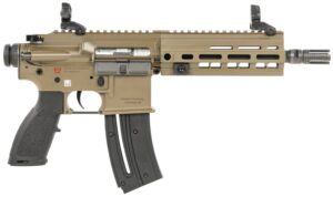 HK 81000531 416 .22 LR AR-style pistol with 8.50 in threaded barrel and FDE M-LOK receiver