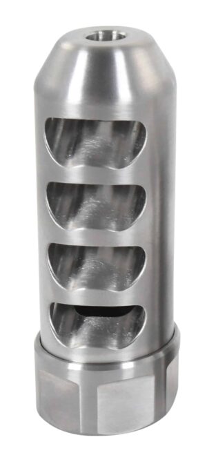 American Precision Arms G2F5838S Gen 2 Fat Bastard Self Timing Brake Stainless Steel with 5/8"-24 tpi Threads, 3.30" OAL & 1.115" Diameter for 338 Cal Rifle