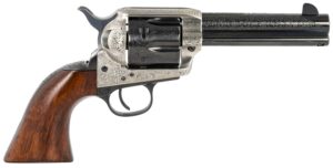 Taylors & Company 1873 Cattleman .45 Long Colt 4.75-inch blued floral engraved revolver
