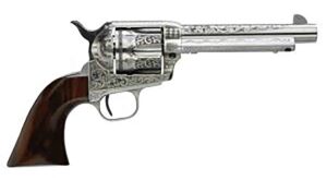 Taylors and Company 555160 1873 Cattleman Uberti .45 Colt 4.75" white engraved revolver