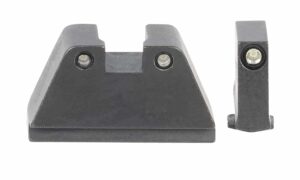 AmeriGlo GL814 Optic Compatible Sight Set for Glock  2XL Tall Green Tritium Black Outline Front Sight-Green Tritium Black Outline Rear Sight