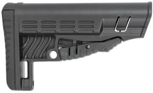 NcStar DLG-086 Classic Commercial Stock Black Polymer Adjustable Stock with Metal QD Bases & Rubber Butt Pad For Commercial Spec Buffer Tubes (Tube Not Included)