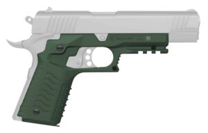 Recover Tactical CC3H03 Grip & Rail System  OD Green Polymer Picatinny for Standard Frame 1911